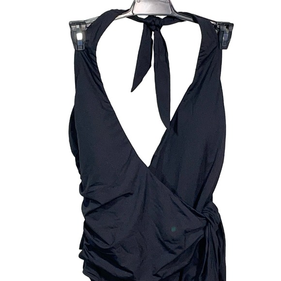 Lauren Ralph Lauren Halter wrap Side-Tie Tummy-Control swimsuit black 6 - Picture 3 of 14